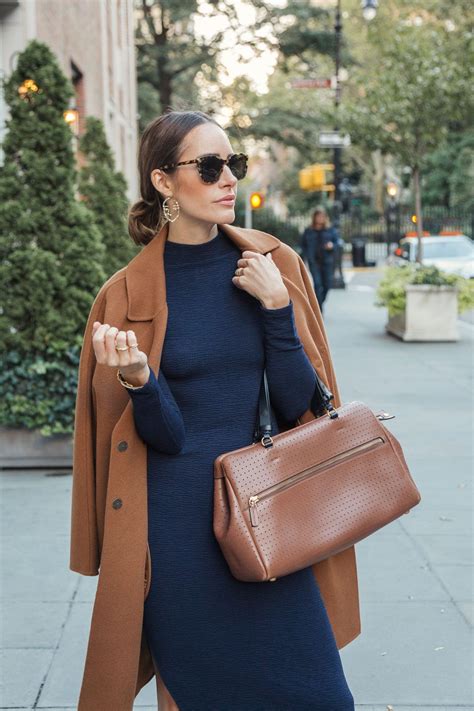 navy blue and brown outfit
